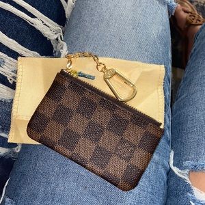 checkered coin purse